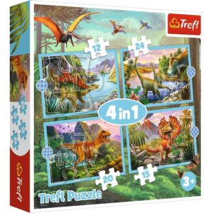 Puzzle 4w1 Wyjątkowe dinozaury