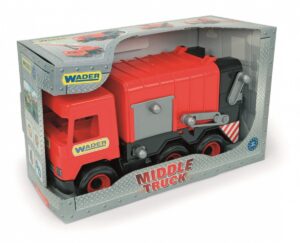 Śmieciarka czerwona Middle Truck w kartonie
