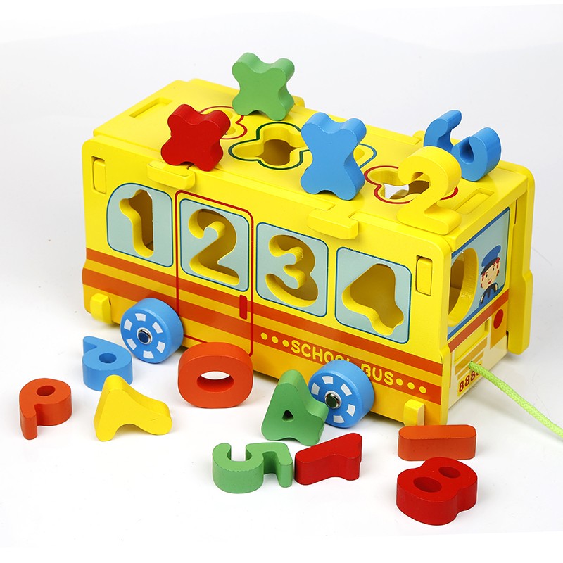 Autobus sorter z cyferkami puzzle