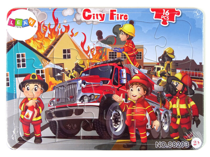 Edukacyjne Puzzle Straż Pożarna Układanka 16 Elementów