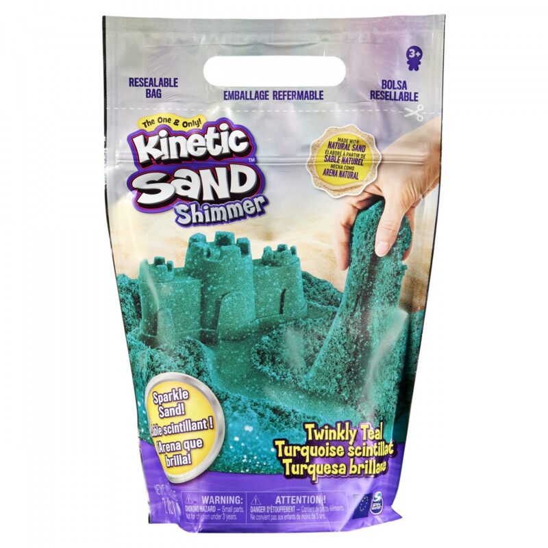 Piasek kinetyczny Kinetic Sand turkusowy z brokatem