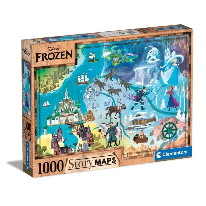Puzzle 1000 elementów Compact Disney Maps Frozen