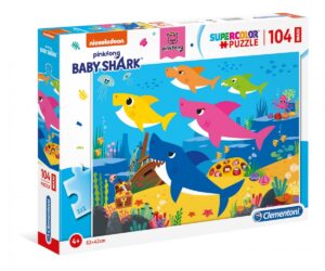 Puzzle 104 elementy Maxi Superkolor Baby Shark