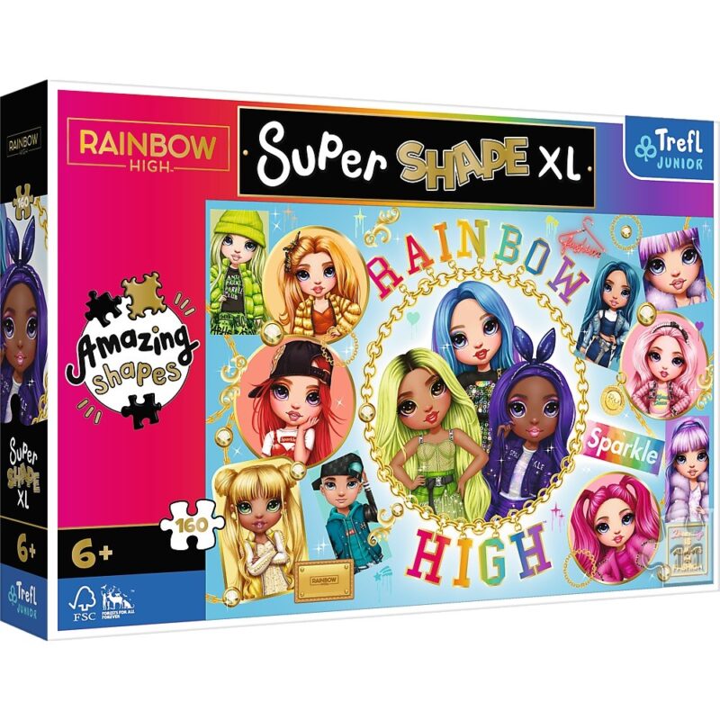 Puzzle 160 elementów XL Super Shape Kolrowe Rainbow High