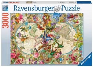 Puzzle 3000 elementów Flora i Fauna. Mapa Świata