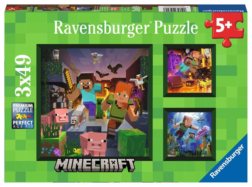 Puzzle 3x49 elementów Minecraft
