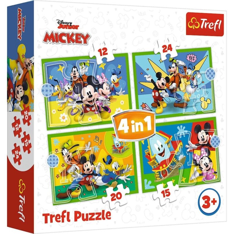 Puzzle 4w1 Mickey Wśród Przyjaciół