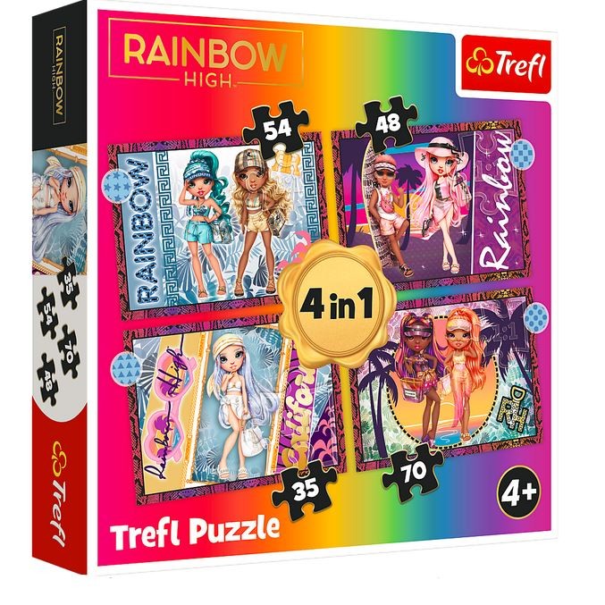 Puzzle 4w1 Modne laleczki Rainbow High