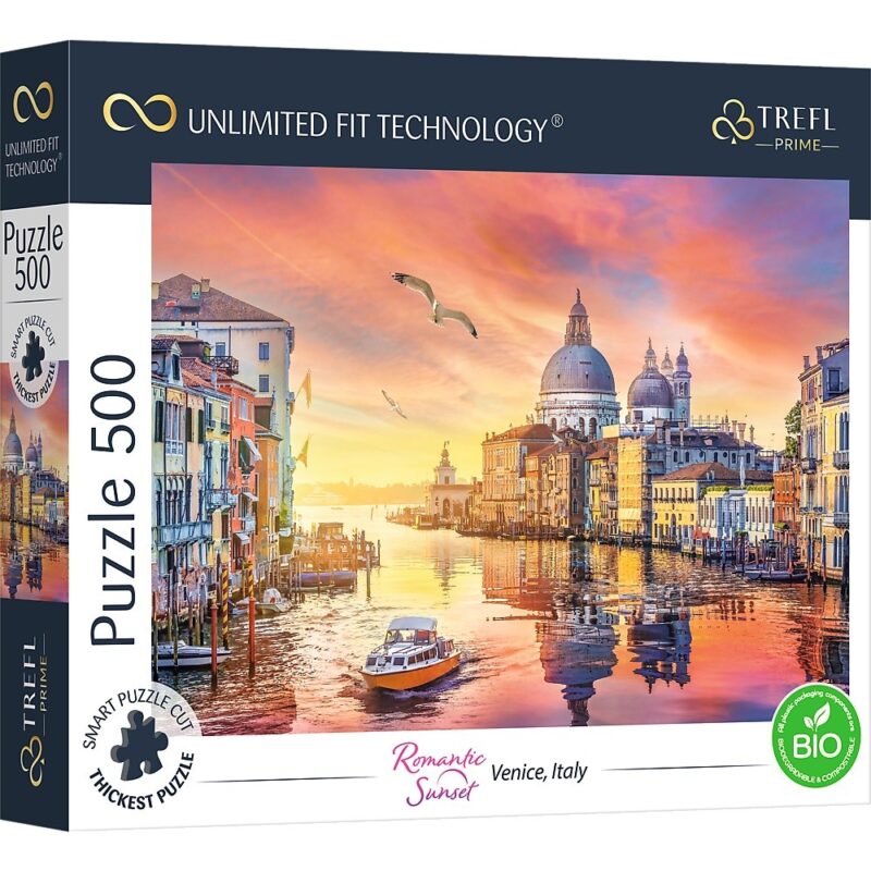 Puzzle 500 elementów UFT Romantczny zachód słońca Wenecja