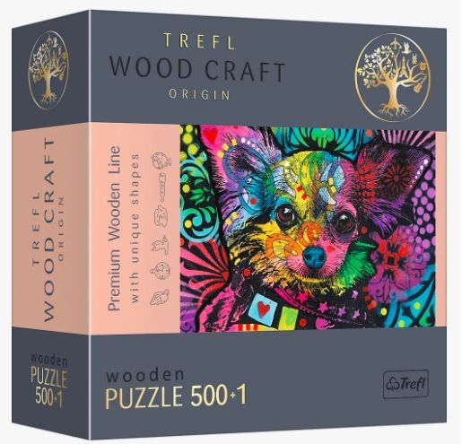 Puzzle drewniane 500 elementów Kolorowy szczeniak