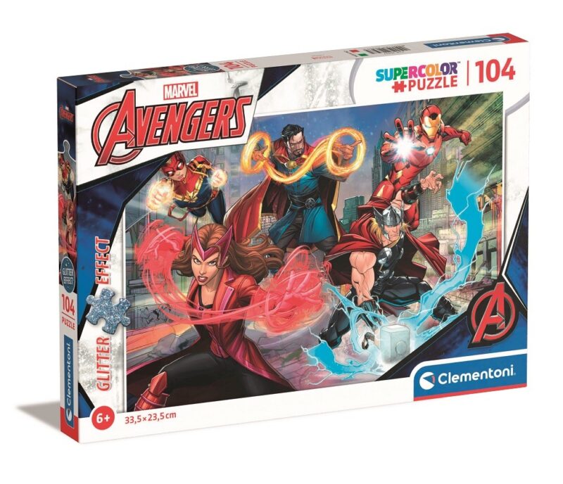 Puzzle z brokatem 104 elementy The Avengers