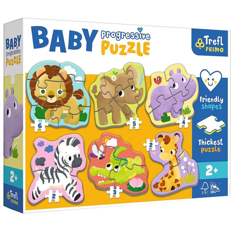 Układanka Baby Progressive Puzzle Safari