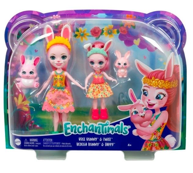 Zestaw lalek Enchantimals Siostry Bree i Bedelia i ich króliczki