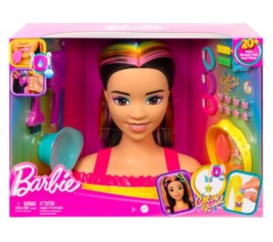 Barbie Głowa do stylizacji Neonowa