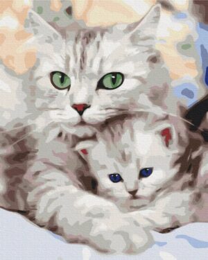Obraz Malowanie po numerach - Kocia mama