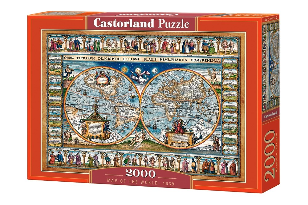 Puzzle 2000 elemenrów - Mapa Świata