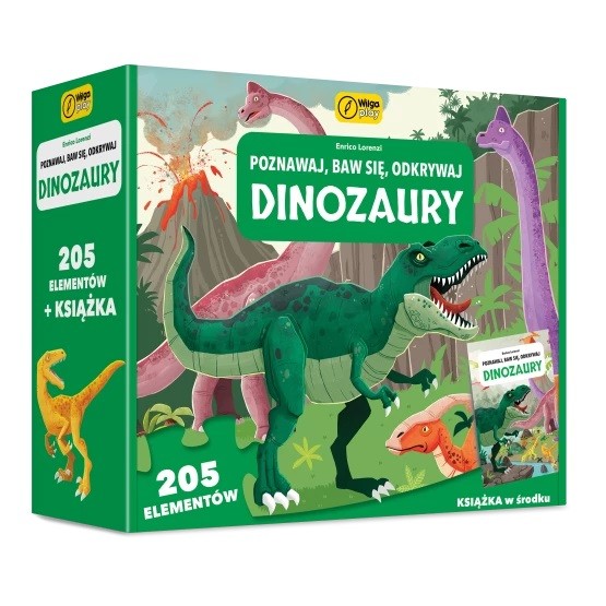 Puzzle 205 elementów Dinozaury. Poznawaj