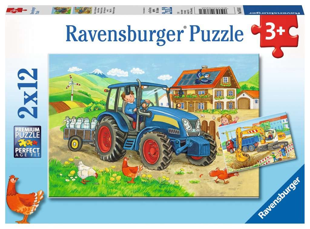 Puzzle 2x12 elementów Plac budowy i gospodarstwo