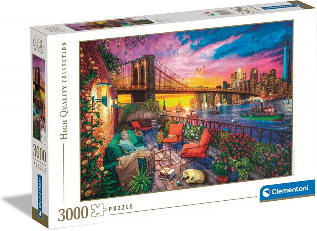 Puzzle 3000 elementów Manhattan Balkon Zachód słońca