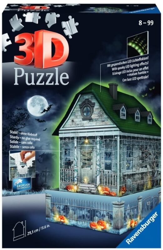 Puzzle 3D 216 elementów Nawiedzony dom świecący w ciemności